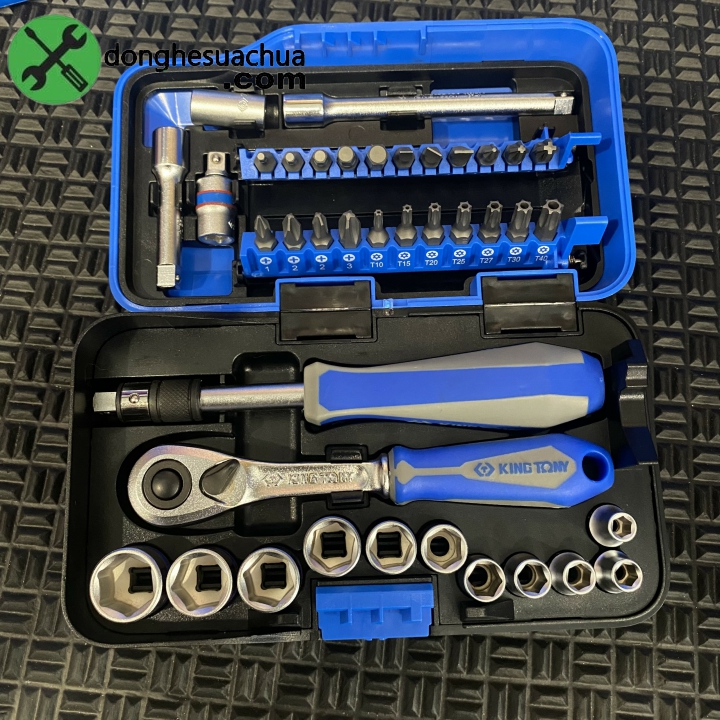 Bộ tuýp 1/4 kingtony 2539mr-am có 39 chi tiết