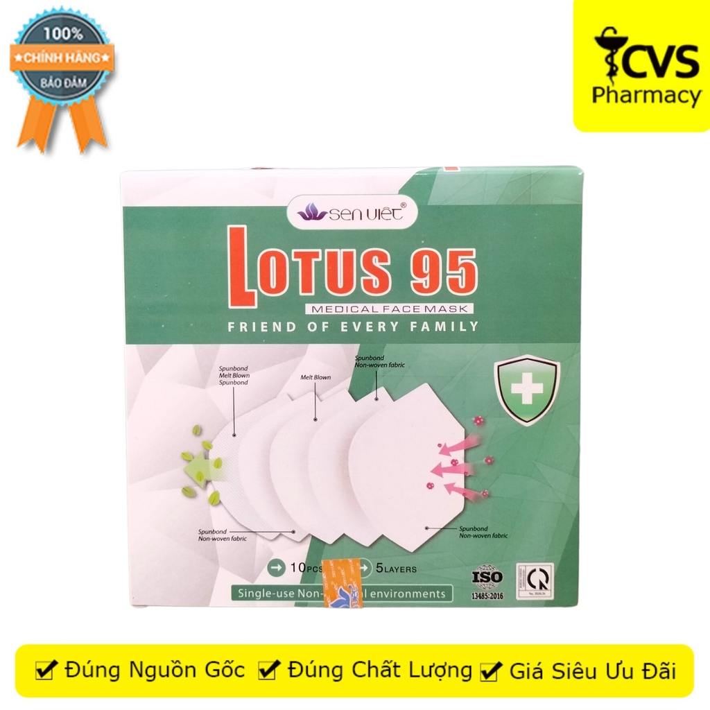 Khẩu Trang Lotus 95 Sen Việt ngăn khói bụi vi khuẩn phòng bệnh lây qua