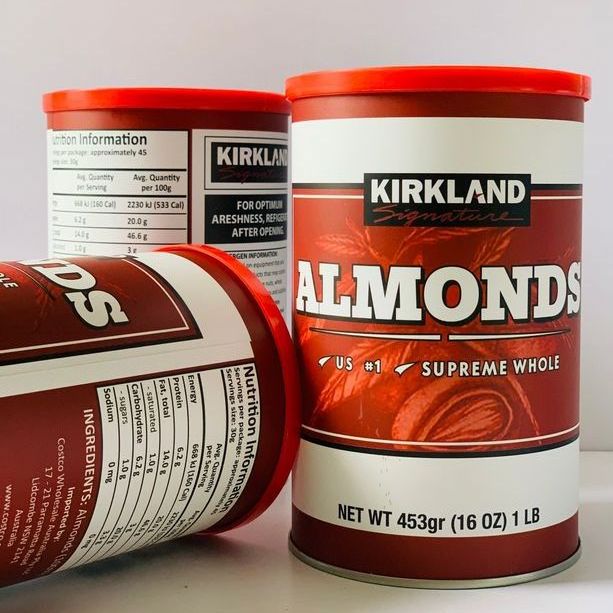 Hạnh nhân không muối Kirkland 453g Mỹ