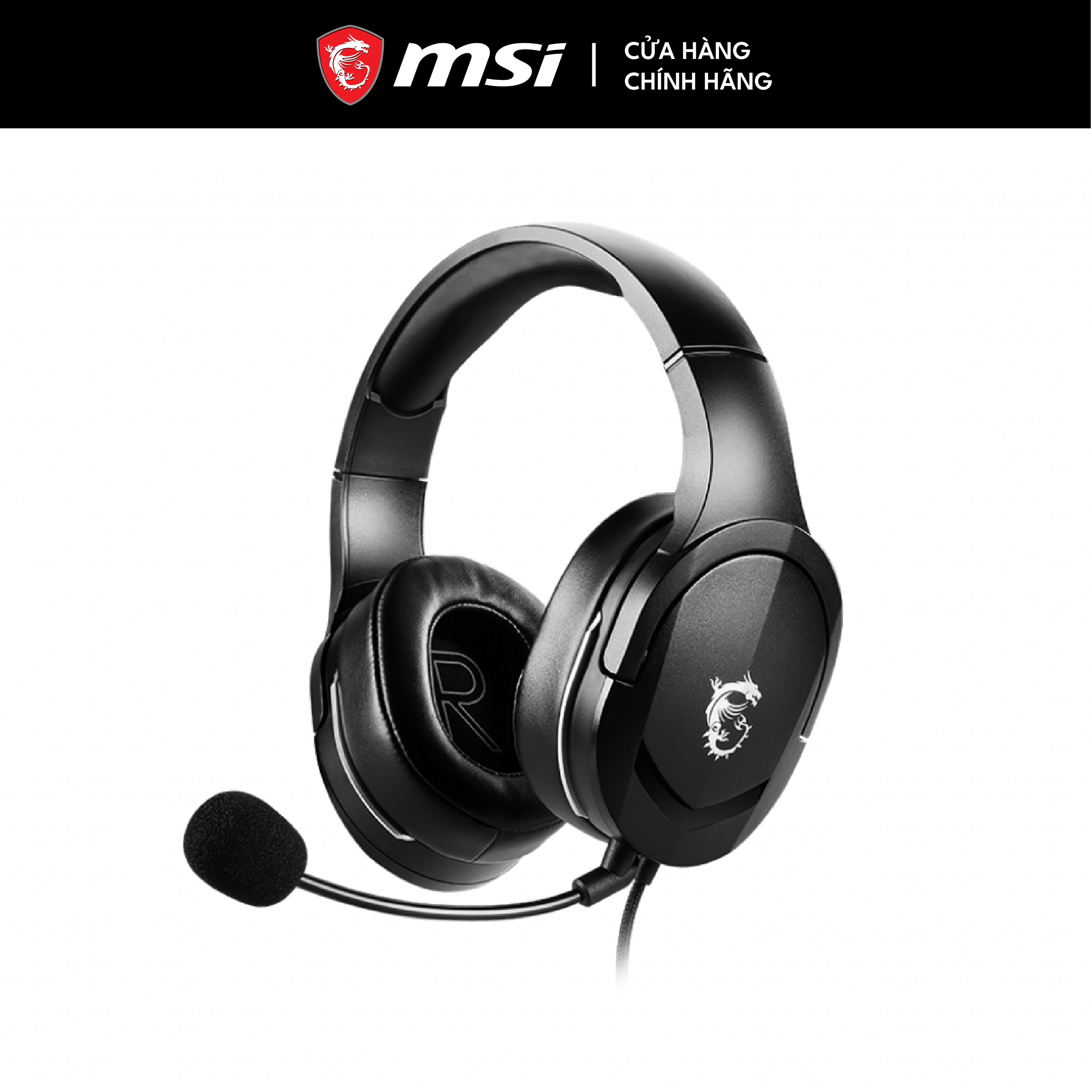 Tai nghe gaming có dây msi immerse gh20 driver 40mm - kết nối 3.5mm - tương thích windows 10 - rgb mystic light - hàng chính hãng - bảo hành 1 năm