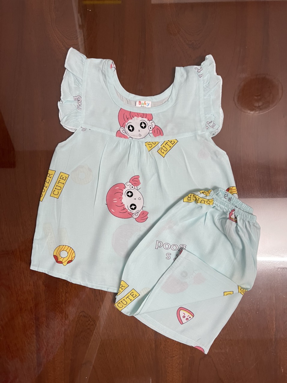 Combo 4 bộ tôn thái quần đùi bé gái <10kg