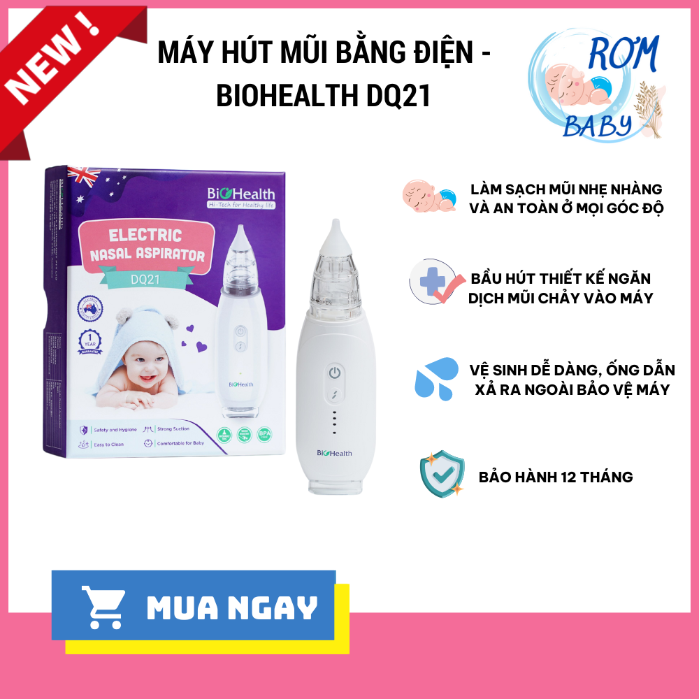 Tặng Nhiệt kế Microlife MT500 Máy Hút Mũi Bằng Điện Biohealth DQ21 Bảo