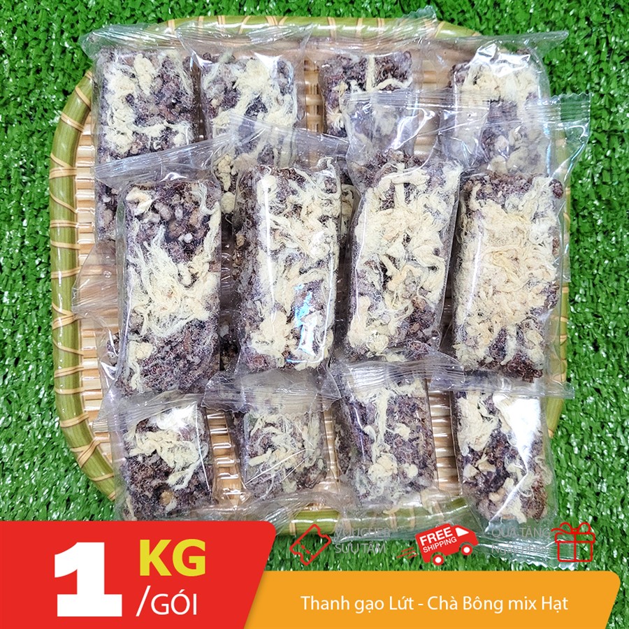 1KG thanh gạo lứt Chà Bông và thanh giạo lứt Mè vừng mix hạt dinh dưỡng