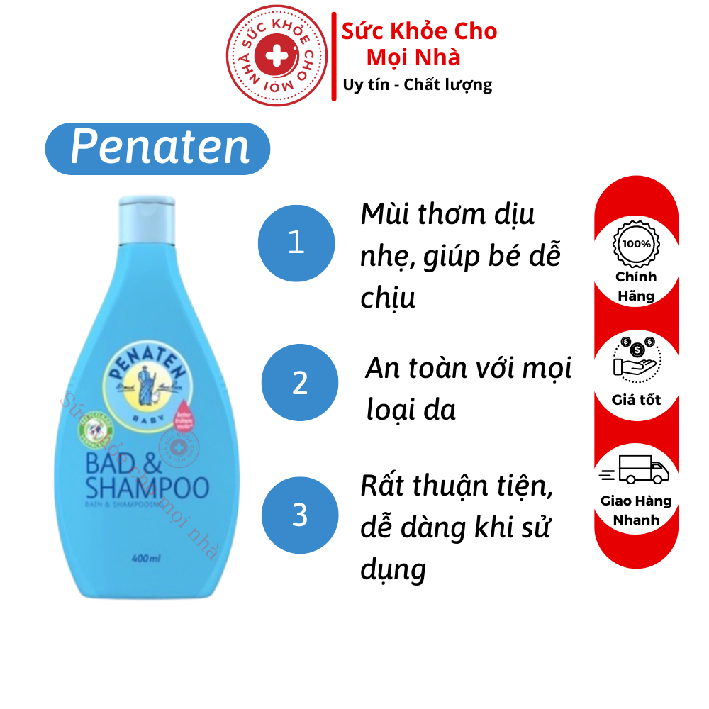 Sữa tắm gội chống cảm cúm Penaten Đức cho bé 2in1
