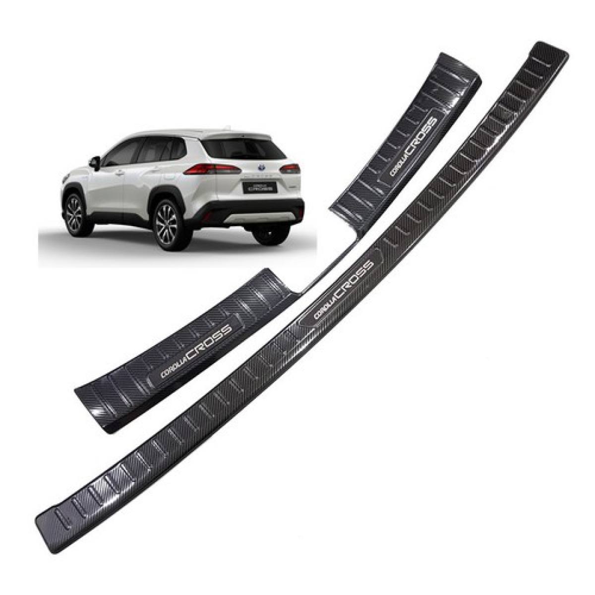 Ốp chống trầy cốp trong ngoài Toyota Cross 2020 hàng titan cao cấp, phụ kiện Toyota Cross, có băng dính 3M kèm theo. Nẹp chống trầy cốp