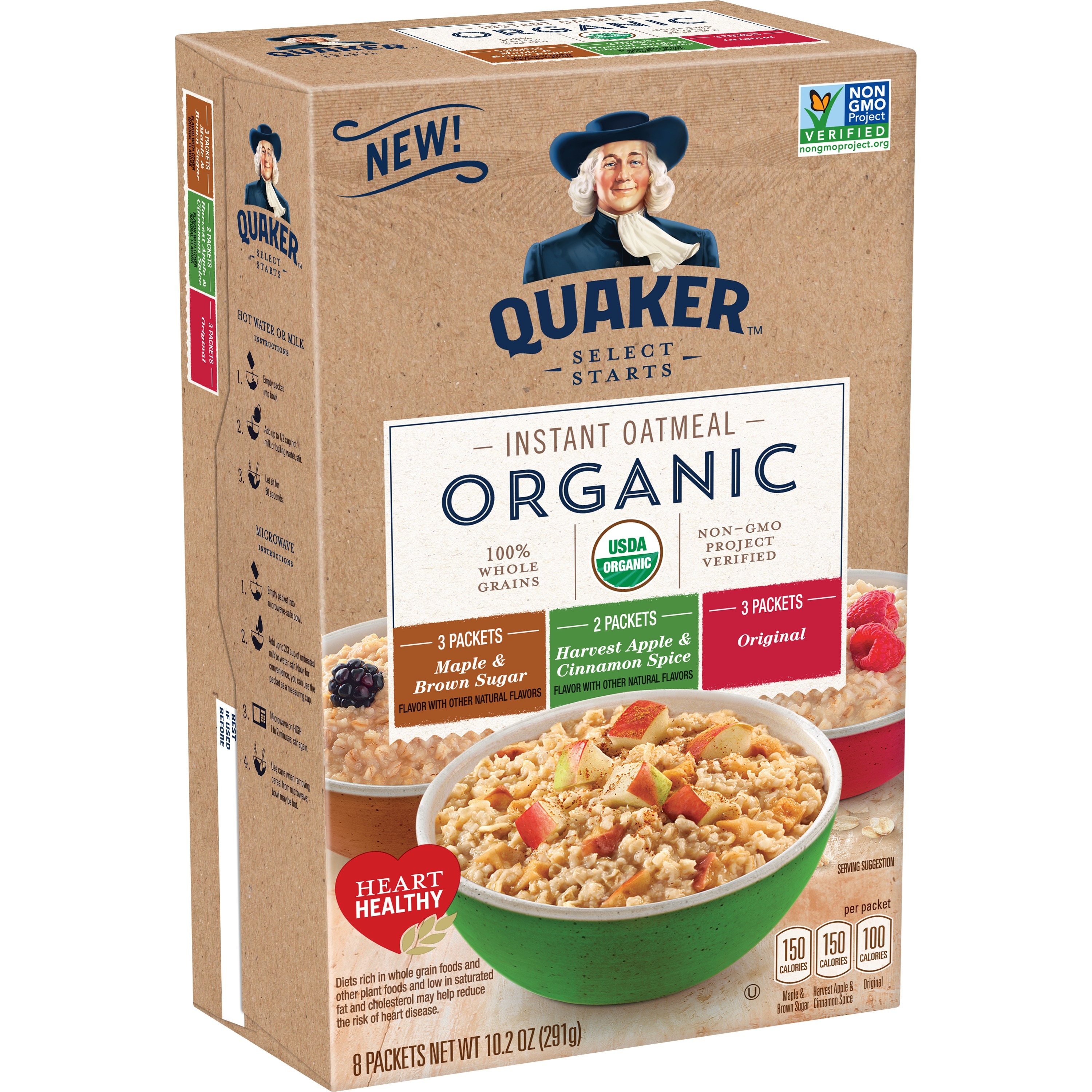 Oatmeal ăn liền Quaker Organic - Hộp 3 vị