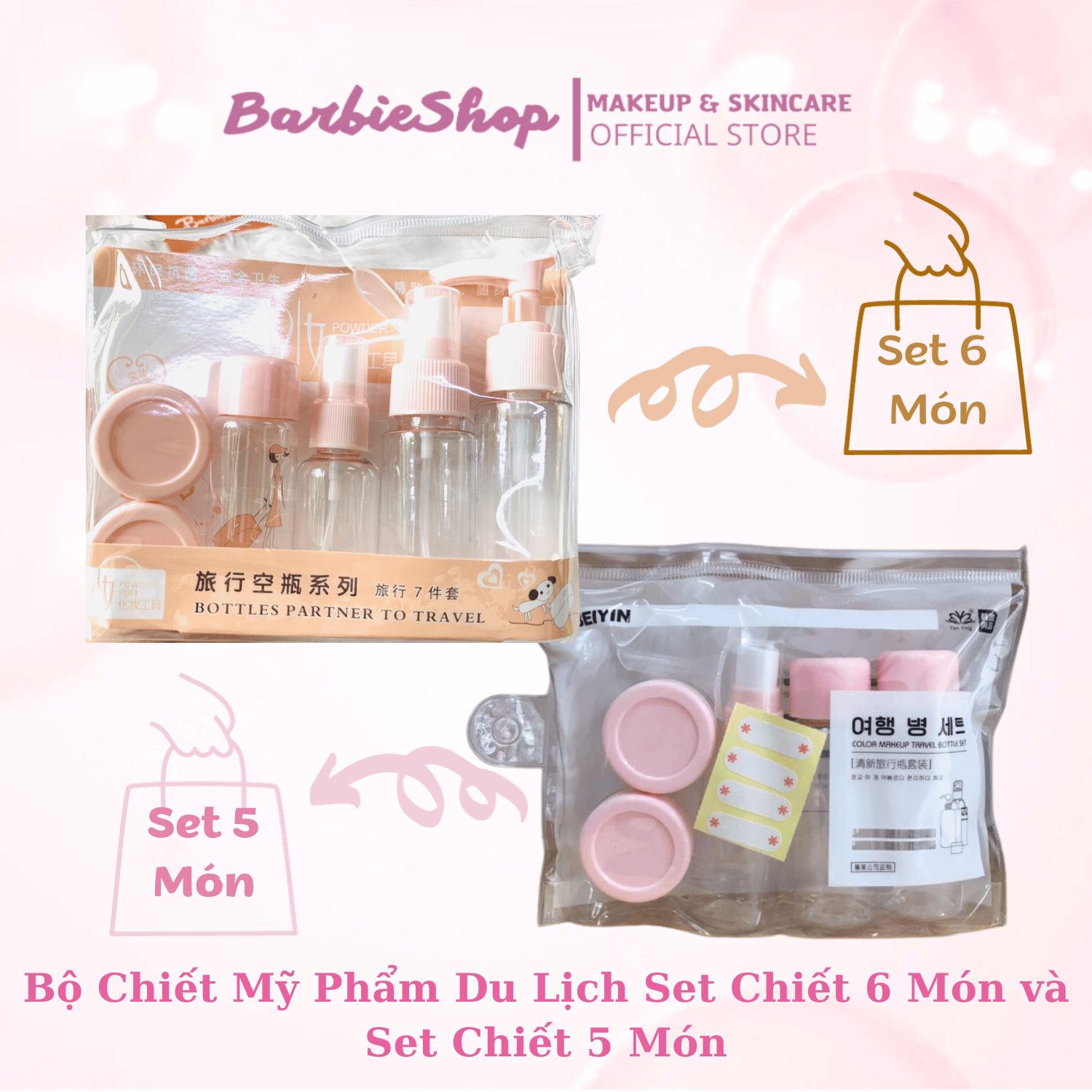 Bộ Chiết Mỹ Phẩm Du Lịch Mieivc Hàn Quốc (5 Món/6 Món)