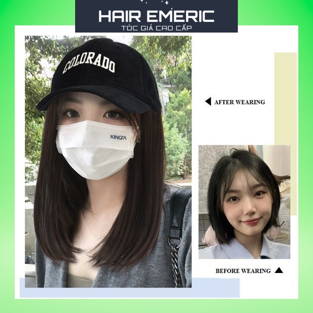Tóc giả mũ lưỡi trai Emeric, nón lưỡi trai và tóc giả