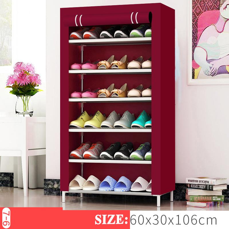 Tủ đựng giày dép đa năng 7 tầng  6 ngăn bọc vải  cao cấp - Kệ giày dép 7 tầng khung inox,giá để giày inox 5 tầng,giầy dép,kệ để đồ,kệ sách,ke giay dep,đồ nội thất- TỦ VẢI LẮP GHÉP XẾP GỌN CỰC TIỆN DỤNG