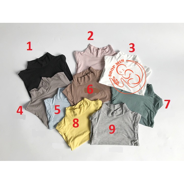 Áo giữ nhiệt minkymom, chất thun lạnh cổ 3 phân cho bé