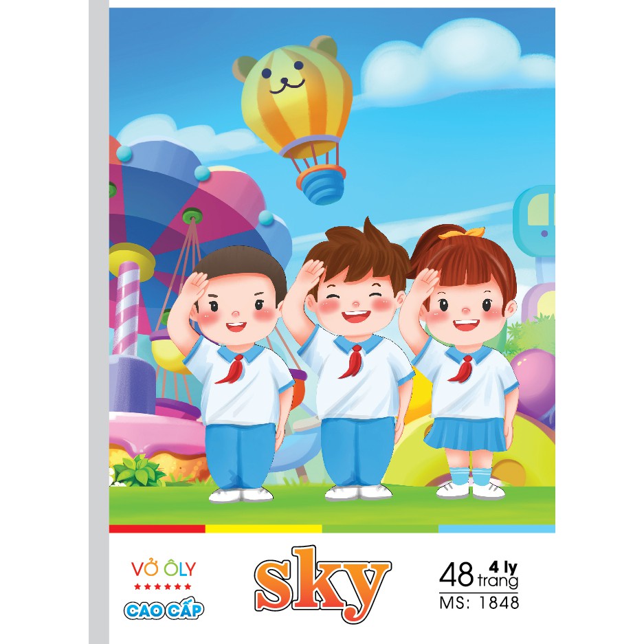 Hải tiến vở 4 ô ly cao cấp - sky 80 trang lốc 10 quyển
