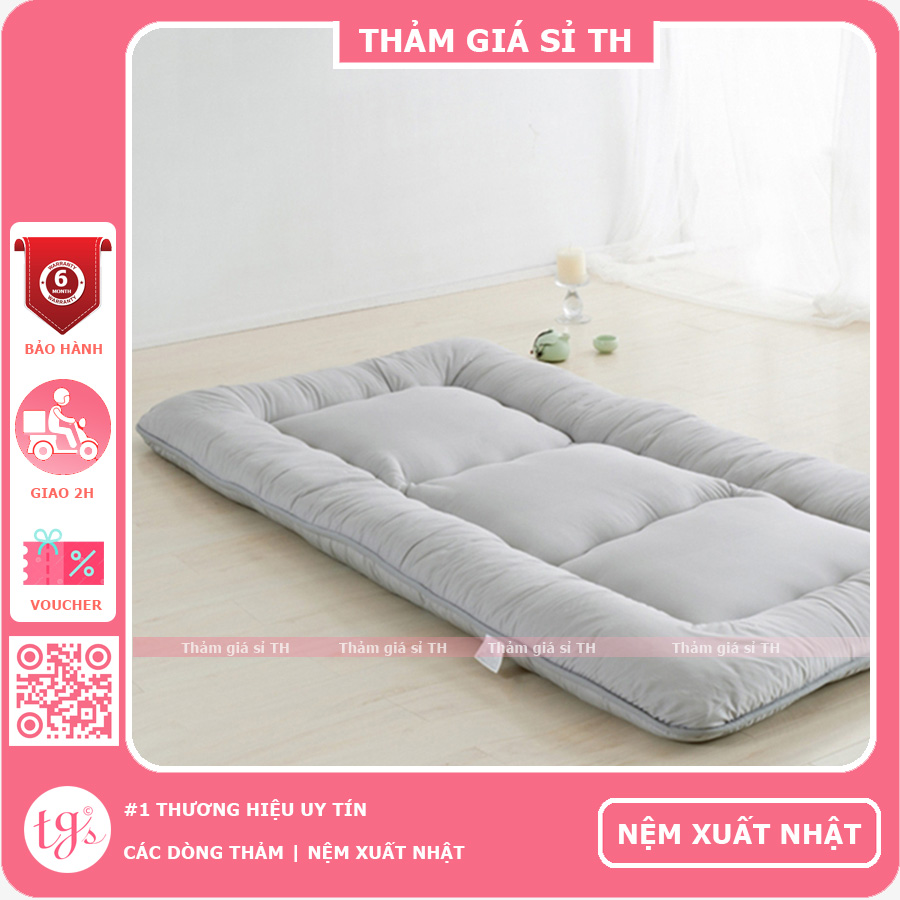 Nệm Topper  Xuất Nhật kích thước 1mx2m, 1m2x2m , 1m4x2m , 1m6x2m , 1m8x2m Nệm trải sàn