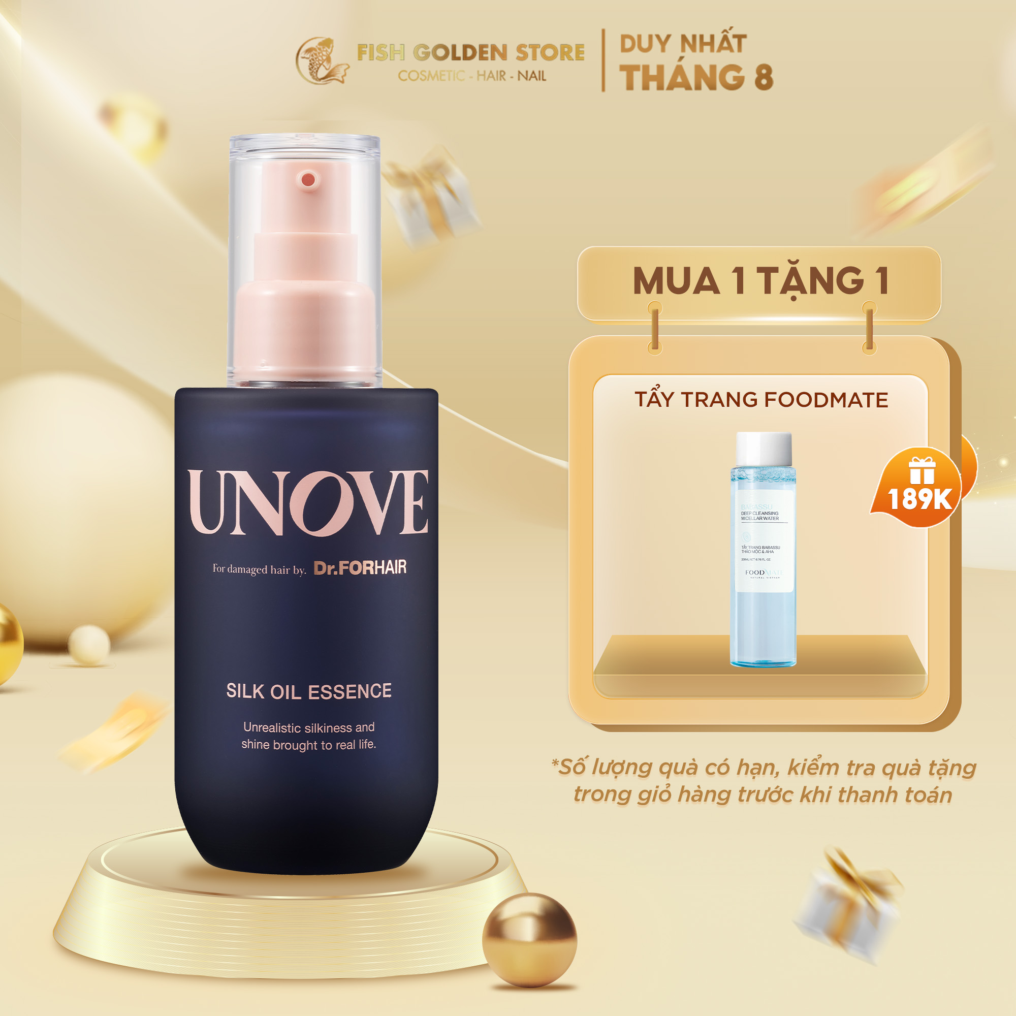 Tinh dầu dưỡng tóc làm mượt phục hồi tóc khô xơ chẻ ngọn Dr.FORHAIR Unove Silk Oil Essence 70ml