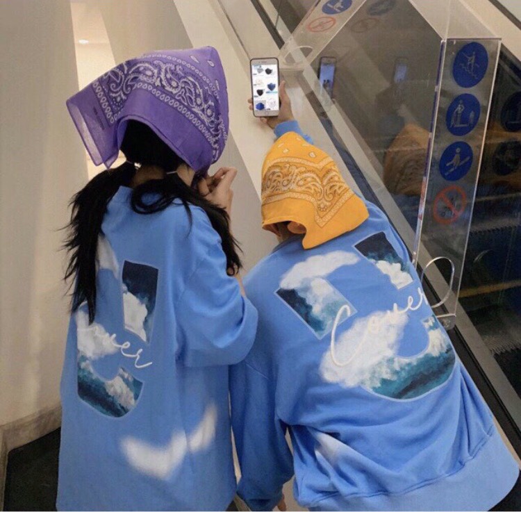 [ FREESHIP ] Áo hoodie nam nữ form unisex  cổ tròn, sweater cặp đôi in hình bầu trời cute chất nỉ bông mềm mịn, áo đôi [ NỈ FREE]