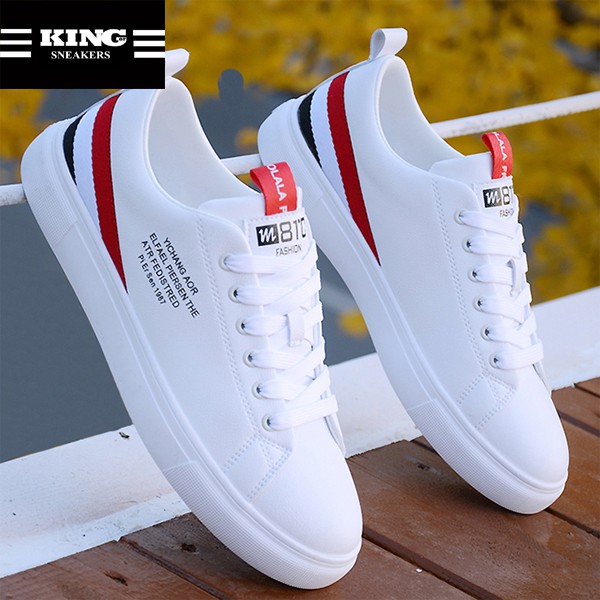 Giày sneaker Nam Da Trắng - Giày nam thể thao năng động đầy đủ màu sắc