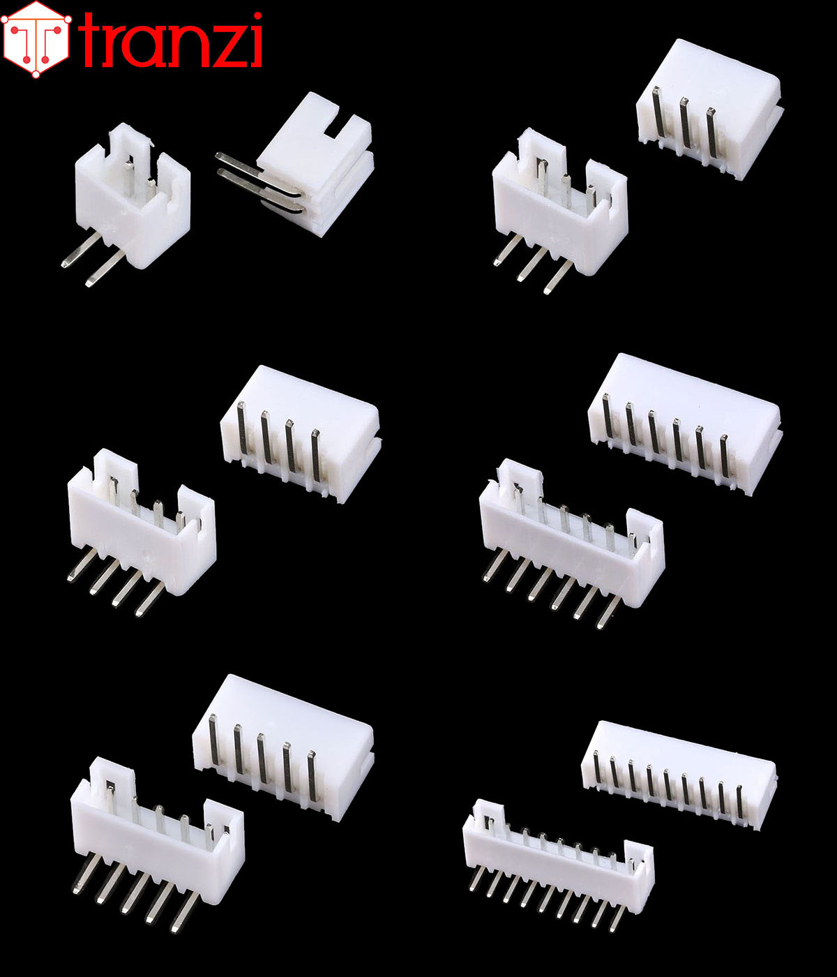 Giắc cắm header 2.0mm ph2.0 2p 3p 4p 5p 6p 7p 8p 9p 10p 11p 12p chân cắm cong trắng