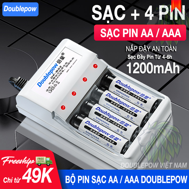 Bộ sạc pin AA/AAA DB02 Pin AA 1200mah Doublepow Pin Sạc Micro Không Dây Pin Đồ Chơi Điện Tử Pin Tiểu Sạc Dung Lượng Cao Pin Micro Loa Kẹo Kéo Pin Chuột Không Dây