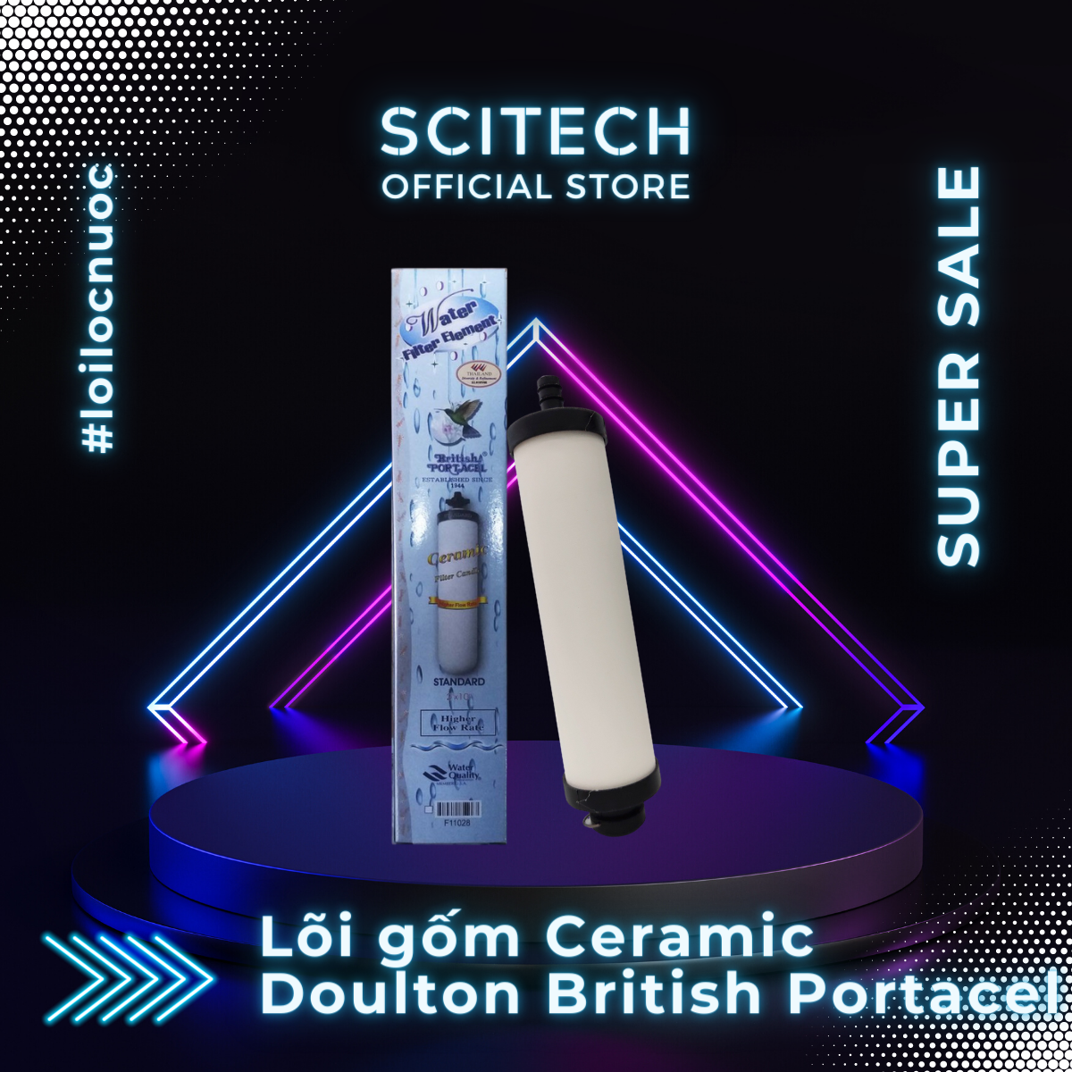 Lõi Gốm Ceramic Doulton British Portacel 7.5 inch - Lõi số 1 máy lọc nước Nano Aquastar Doctor Water
