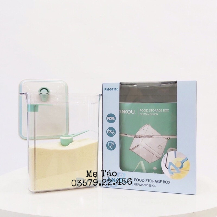 Hộp đựng sữa bột cho bé ankou nắp khóa hút chân không chất liệu nhựa cao cấp dung tích 2.3l