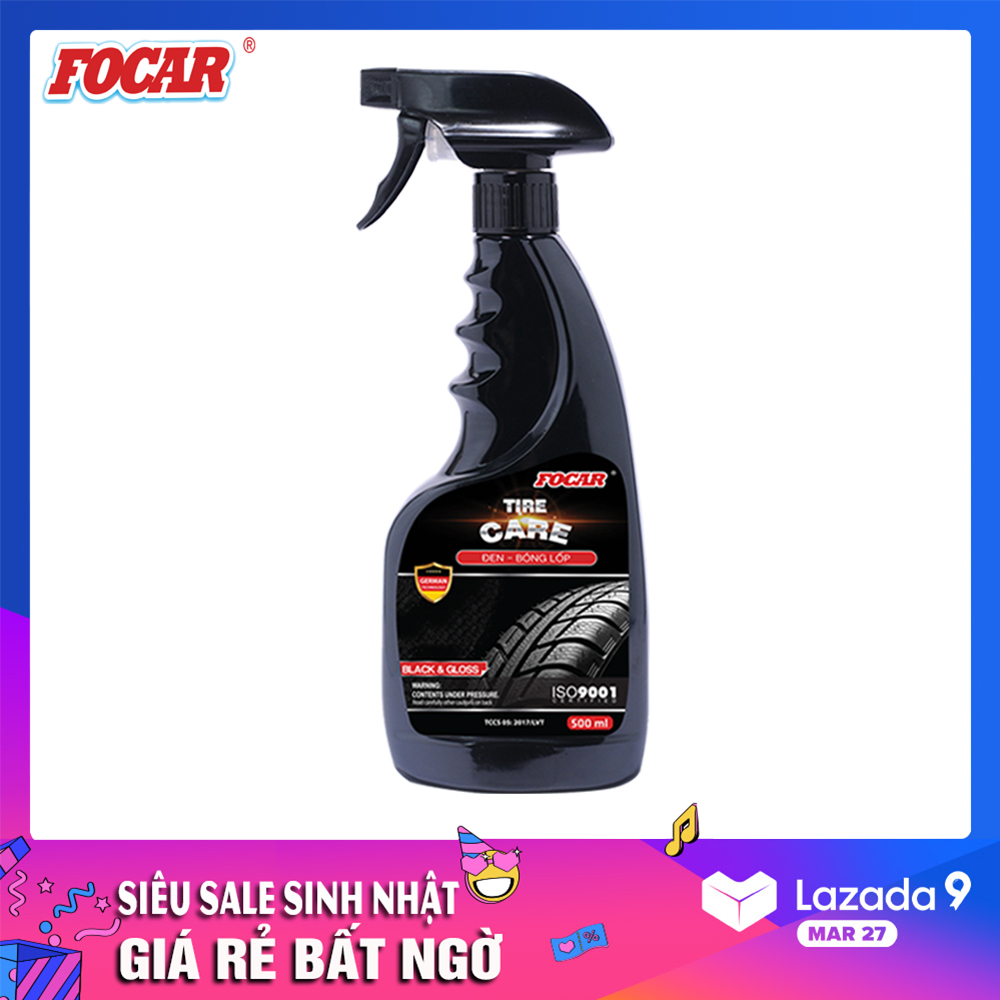 Bình xịt làm bóng và bảo vệ lốp xe ô tô FOCAR (Đen)