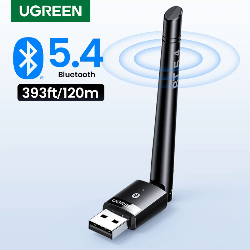 Ugreen USB Bluetooth 5.3 5.4 Adapter 120M Dongle Cho PC Không Dây Chuột Bàn Phím Âm Nhạc Âm Thanh Receiver Transmitter Bluetooth