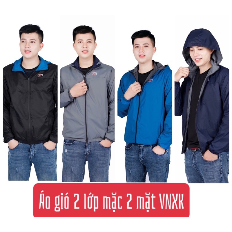 Áo khoác gió nam 2 lớp mặc được 2 mặt ⭐️ fomy house⭐️ mua 1 được 2