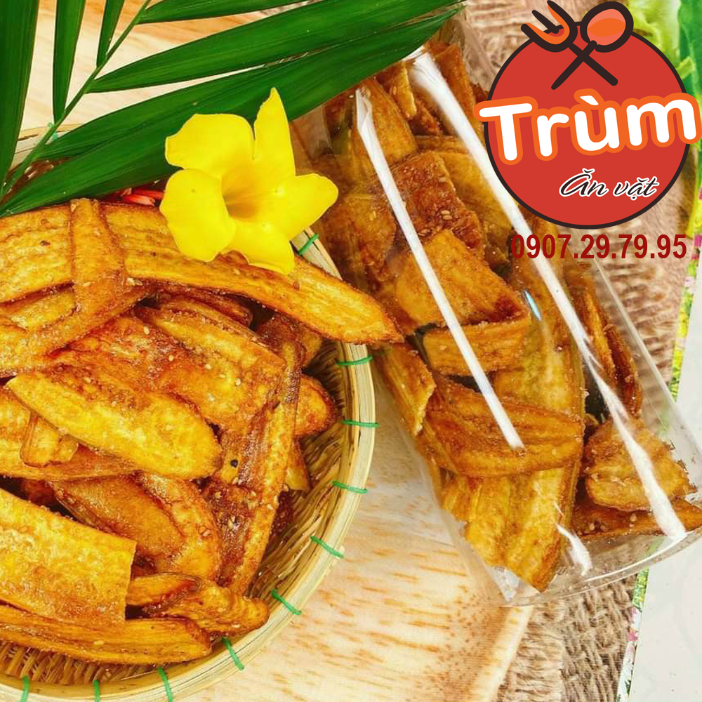 Chuối sấy mè gừng giòn tan- Trùm Ăn Vặt