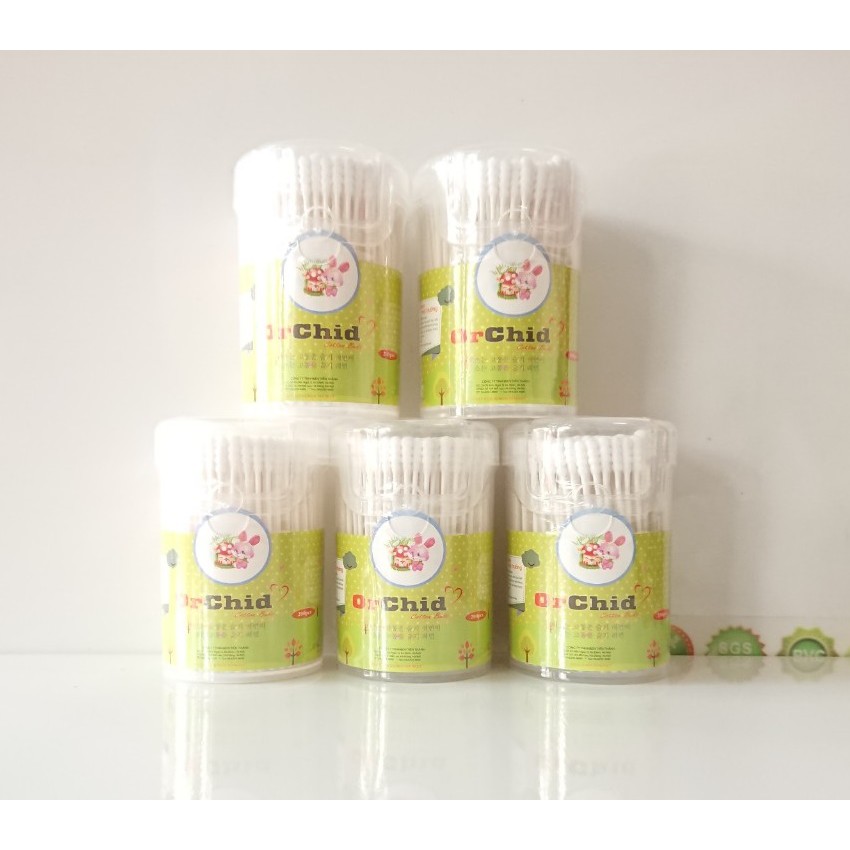 3 hộp tăm bông người lớn, trẻ em orchid hàn quốc hộp 200 cái