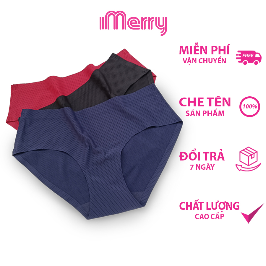 Set 3 Quần lót nữ đúc su iMerry - Thông hơi thoáng mát không đường may - Thun lạnh kháng khuẩn co giãn nhiều- VQ029