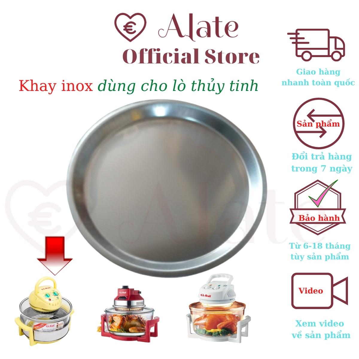 Khay đựng thực phẩm bằng inox dùng cho lò nướng thủy tinh từ 12 đến 17 lít, nướng, hứng dầu mỡ dư, an toàn, vệ sinh dễ dàng Alate store