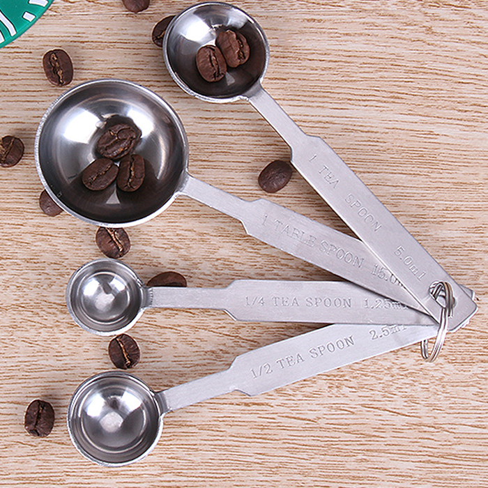 [HCM]Muỗng Đong Bằng Thép Không Gỉ (Bộ 4 Size)