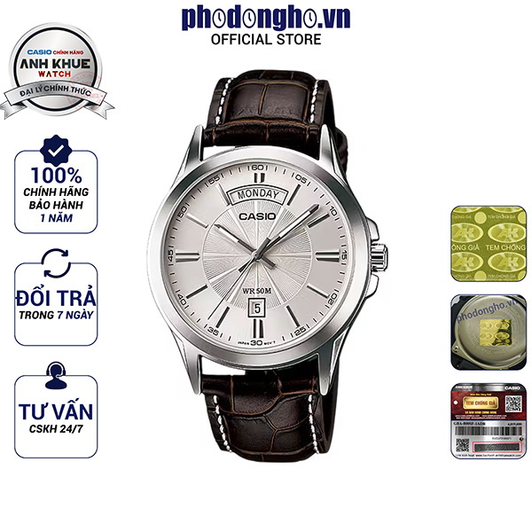 Đồng hồ nam dây da Casio Anh Khuê MTP-1381L-7AVDF