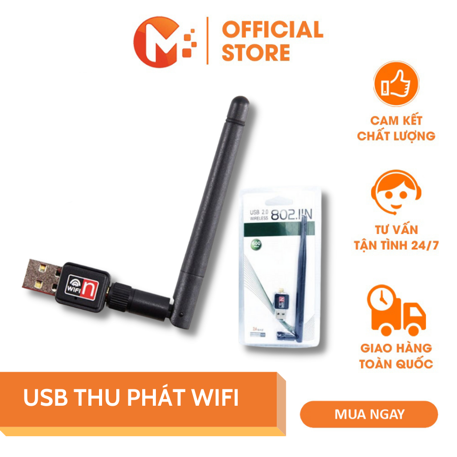 USB Thu Phát Wifi Cho PC Máy Tính Bàn Laptop Bị Hư Card Wifi Tốc Độ 600mbps USB card mạng không dây thu phát wifi hub wifi router wifi ăng ten bắt wifi cho máy tính bàn Mikatek