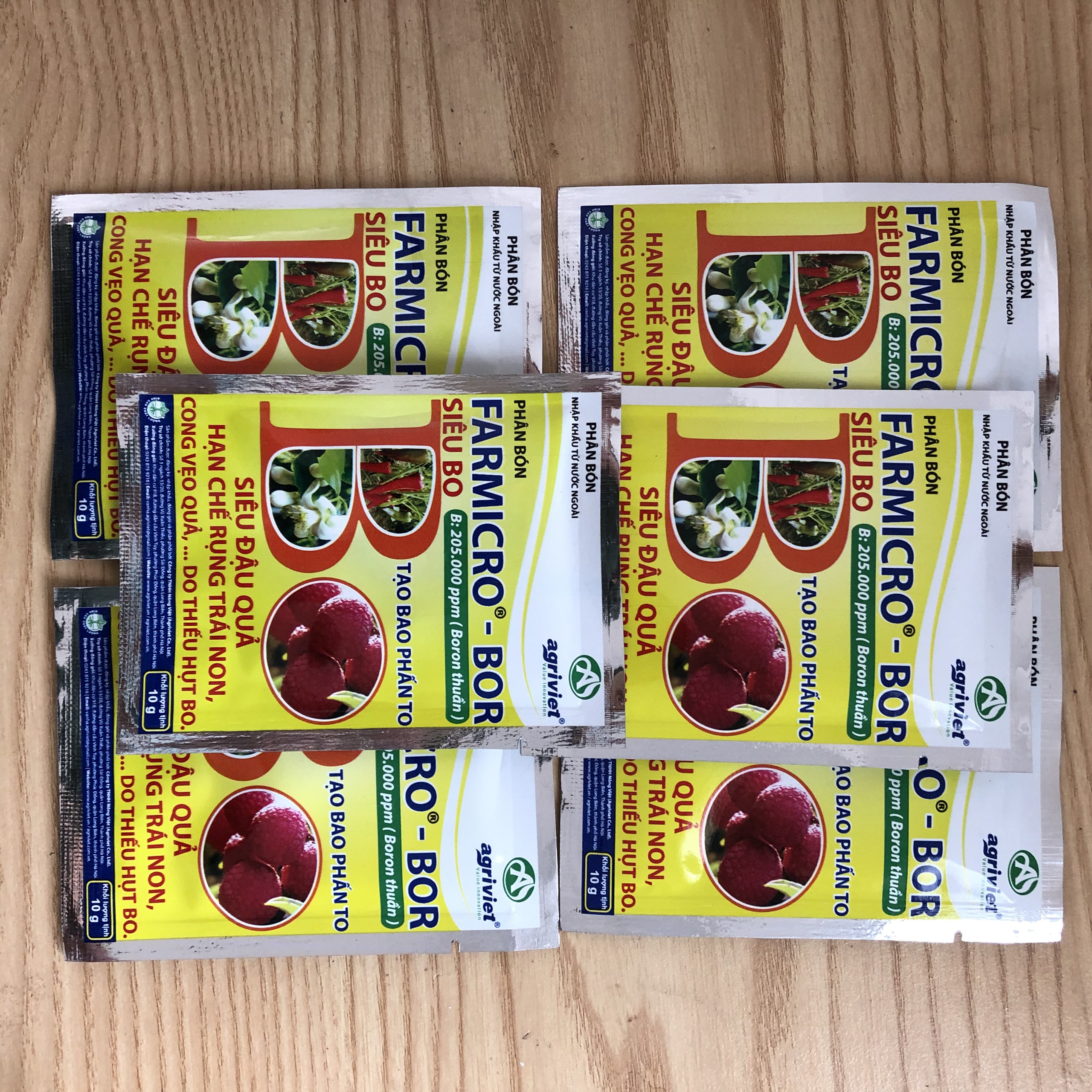 COMBO 50 GÓI PHÂN BÓN Farmicro Bor, Siêu BO, siêu đậu quả, hạn chế rụng quả non, cong vẹo quả do thiếu hụt Bo