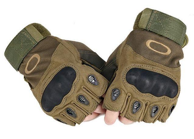 Găng Tay Oakley Cụt Ngón Tập Gym, thể thao, đi phượt màu rêu