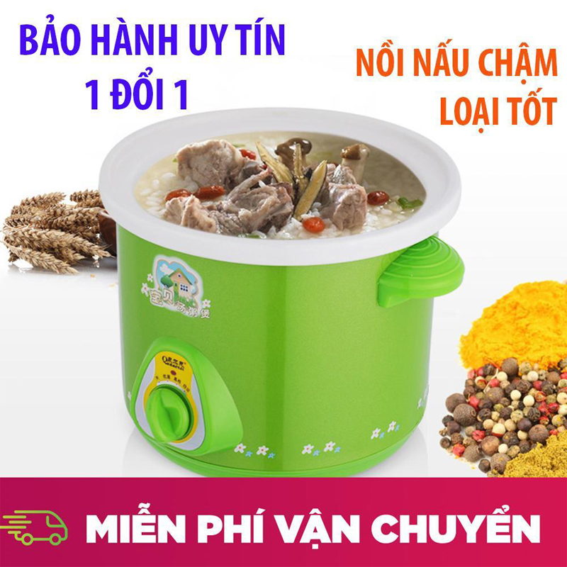 Nồi Hầm Cháo Chậm Lõi Sứ, Nồi kho cá điện, Nồi Điện Nấu Cháo Cho Bé, Hầm Xương, Kho Cá Đa Năng Tiện Dụng - Bảo Hành Uy Tín 1 Đổi 1