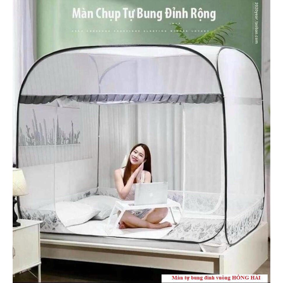 Mùng chụp tự bung chống muỗi cao cấp mùng chụp tự bung 1m8 2m - màn chụp tự bung, màn chụp chống muỗi người lớn, màn chụp gia đình, màn chụp đi đã ngoại,