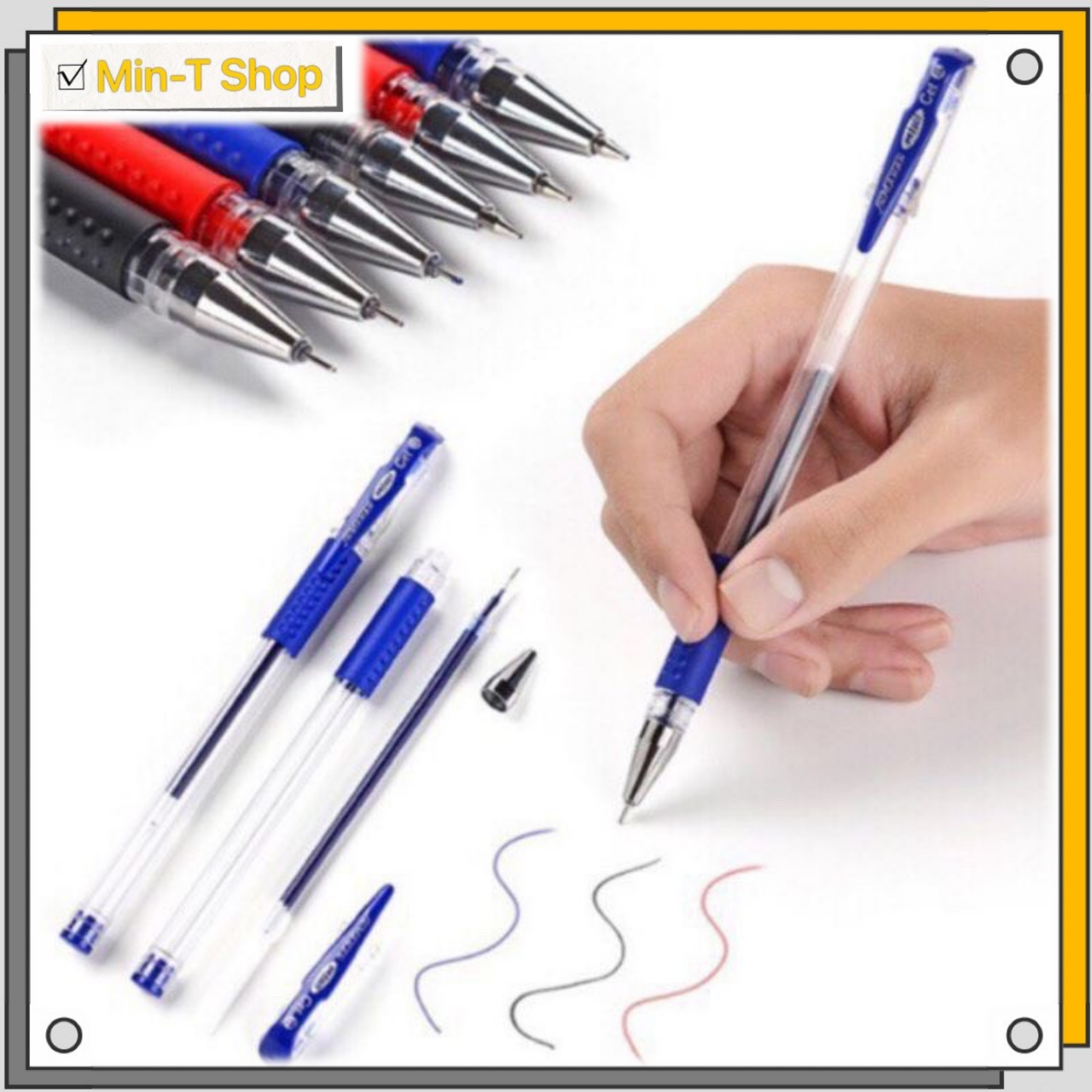 Set 2o bút bi nước văn phòng, mực đều chữ đẹp