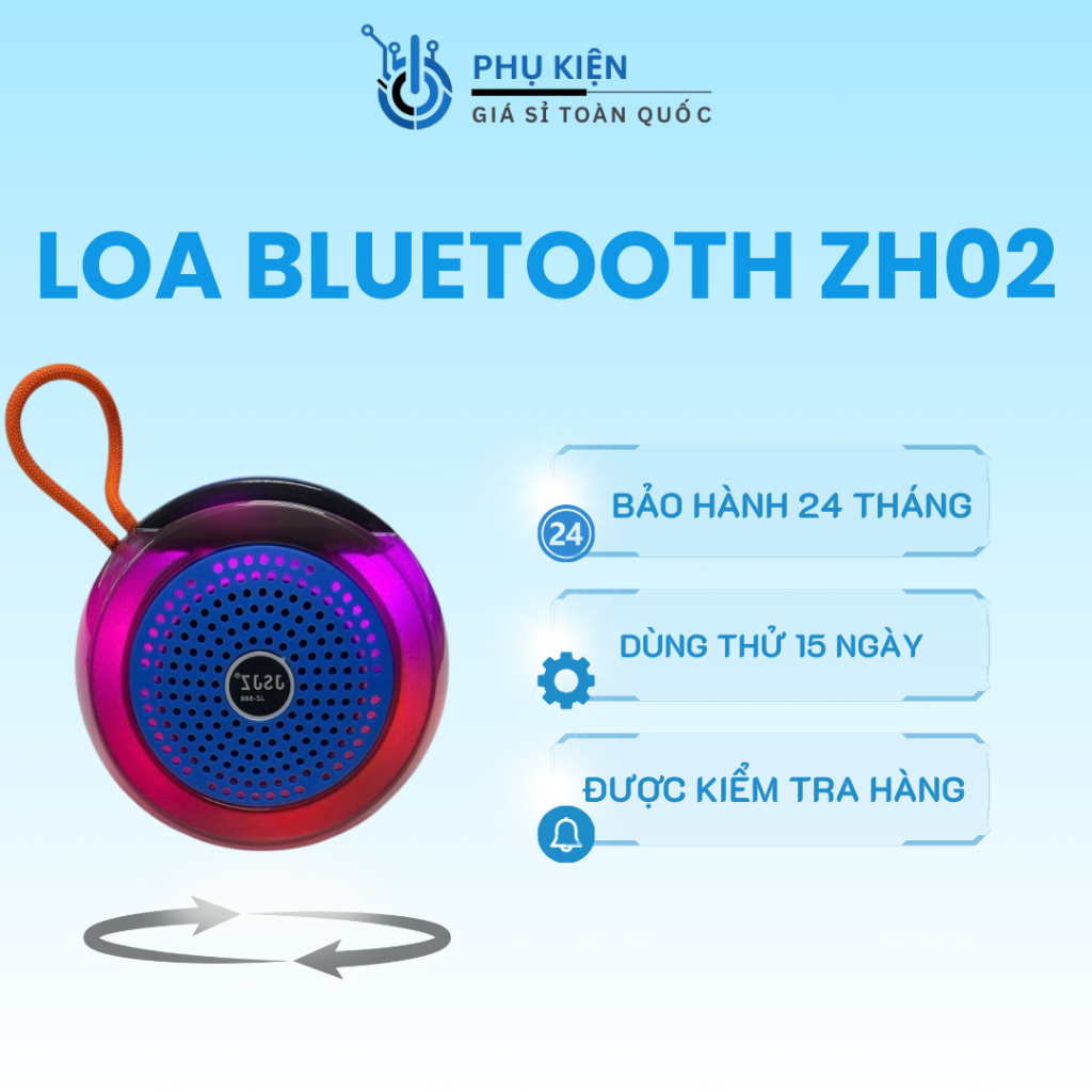 Loa bluetooth ZH02 âm thanh mạnh mẽ, thiết kế nhỏ gọn tiện dụng
