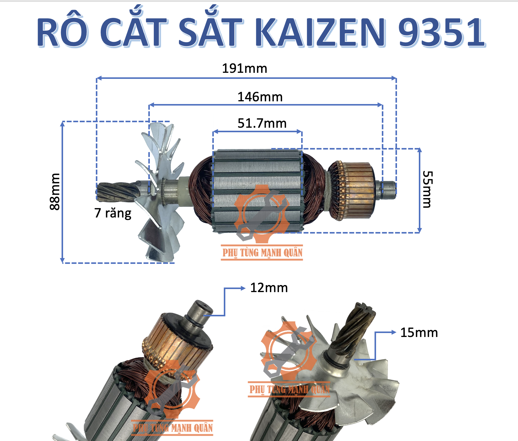 Rotor cắt sắt kaizen 9351 - bánh răng/nhông máy cắt sắt classic / kaizen 9351
