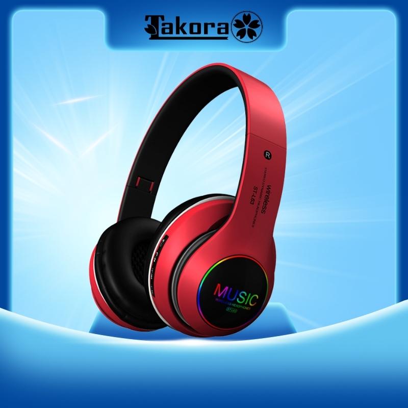 Tai nghe chụp tai bluetooth chính hãng ST-L63 Tai nghe headphone bluetooth cho nam nữ chống ồn headphone bluetooth  kiểu dáng trẻ trung ôm trọn vành tai cho âm thanh mượt mà sống động - TAKORA