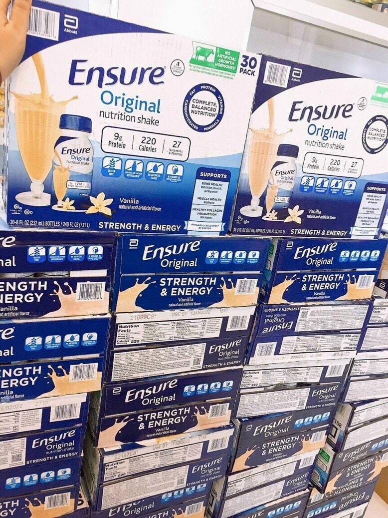 Sữa ensure nước hương vani – ensure original 237ml thùng 30 chai