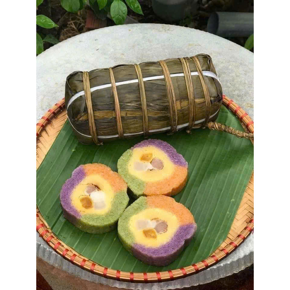 Bánh Tét 3 Màu Trứng Muối siêu hot - đòn 700gr