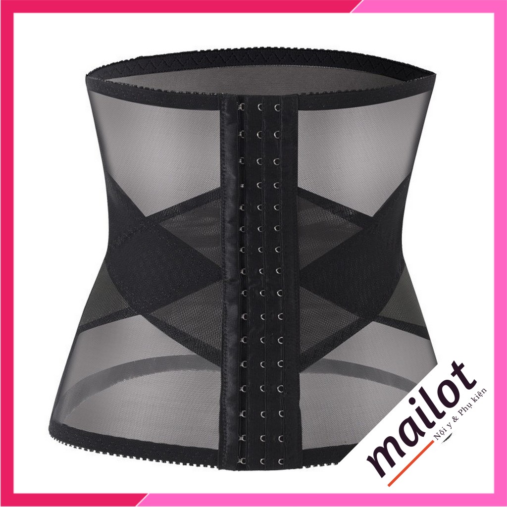 Đai nịt bụng Latex 30cm 3 Nấc cài Giảm Eo thông hơi Thoáng khí - MAILOT DAI003