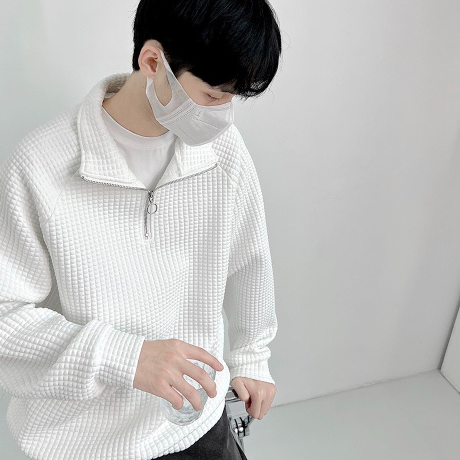Áo Sweater phối zip unisex form rộng - Layunisex