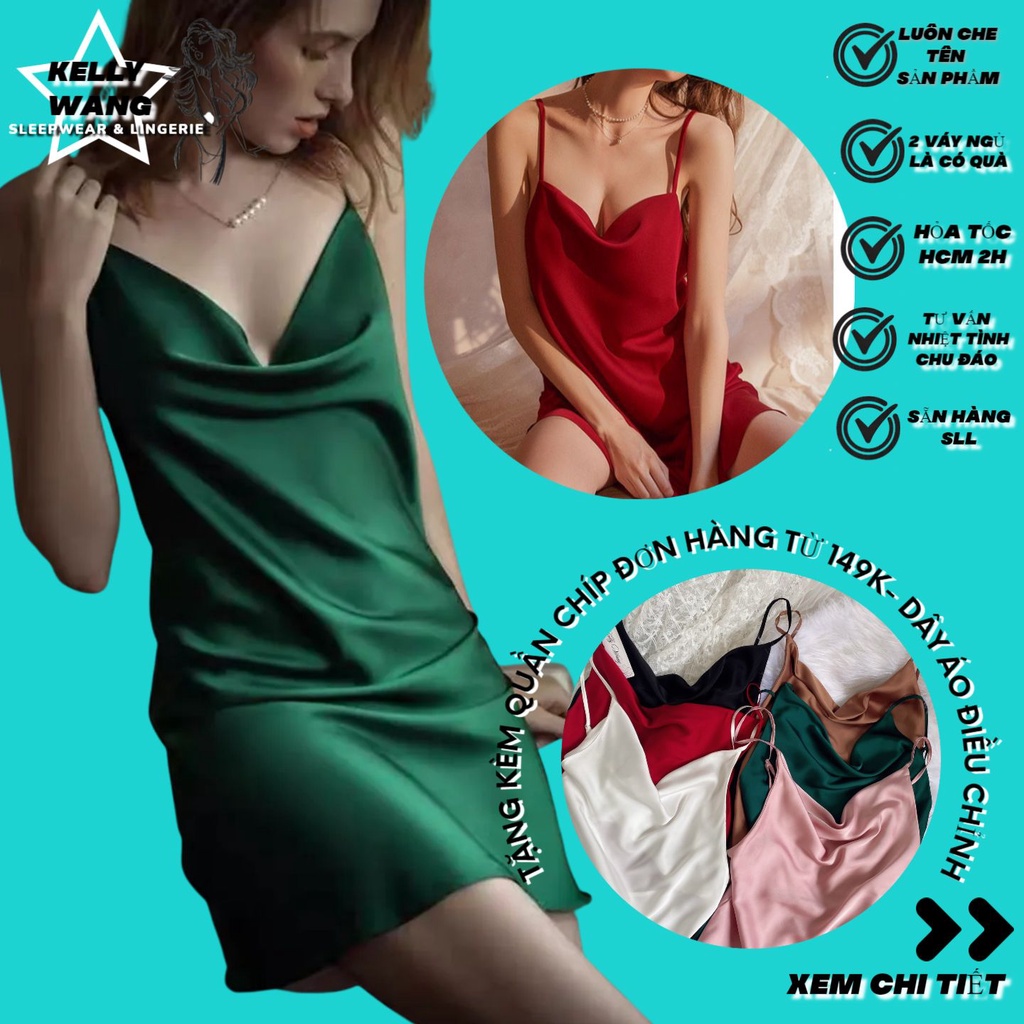 Hàng loại 1 - sx778 - váy ngủ lụa sexy gợi cảm - đầm ngủ lụa cao cấp - kellywang
