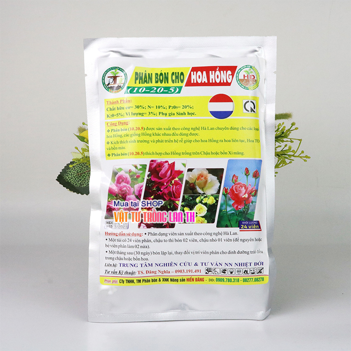 Phân bón cho Hoa Hồng viên nén  -  gói 24 viên