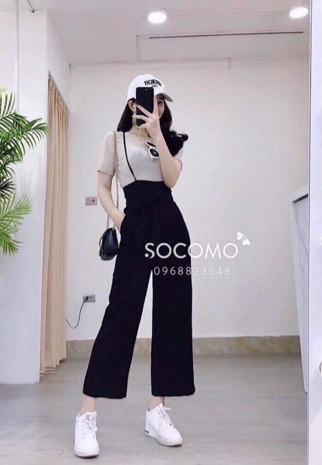 sét yếm thắt nơ+ quần ống rộng siêu cá tính - MTB