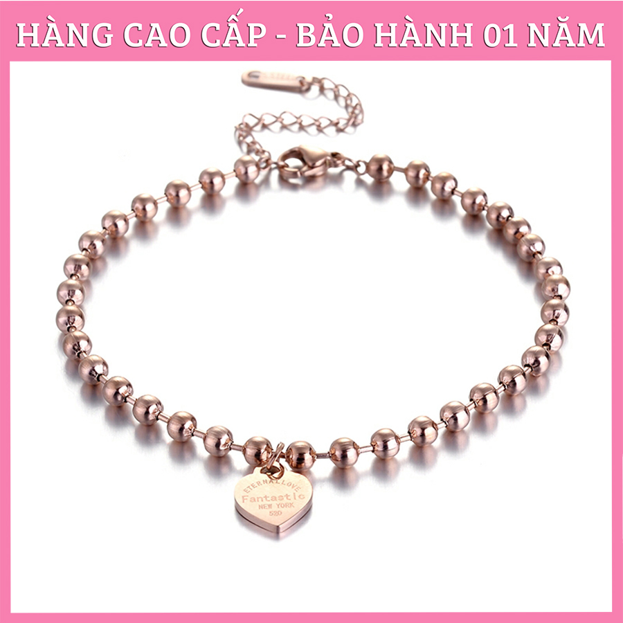 Lắc chân nữ, vòng chân titan tim bi không han gỉ