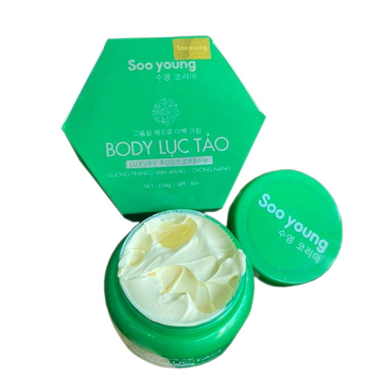 [Hàng xịn] Kem dưỡng trắng da chống nắng Soo Young Body Lục Tảo chiết xuất từ tảo Spirulina